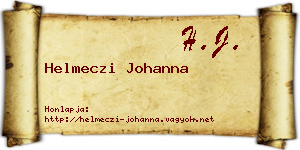 Helmeczi Johanna névjegykártya